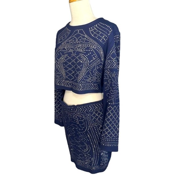 Mea Meor 2 Piece Studded Skirt Set Blue Size M EUC - Picture 5 of 13